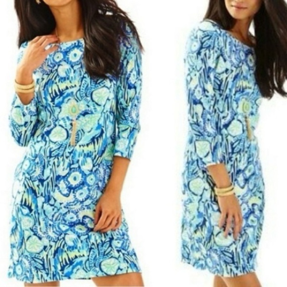 Lilly Pulitzer Marlowe Indigo Blue Sunset Paisley T-Shirt Dress